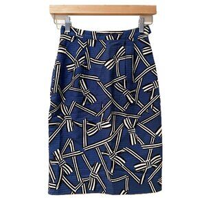 60's Vintage Pencil Skirt Novelty Print bows XXS / XS